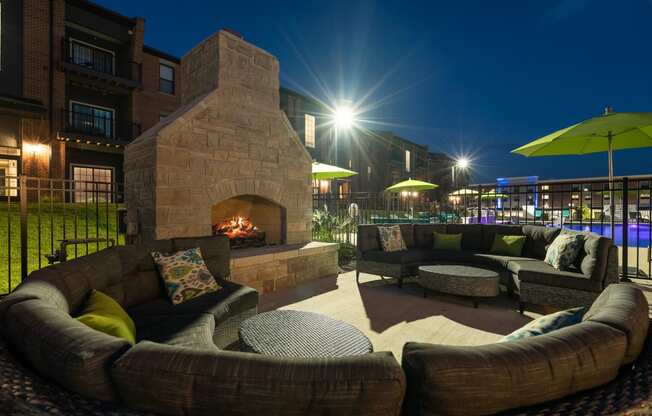 Outdoor Fire Lounge Area Next To The Pool