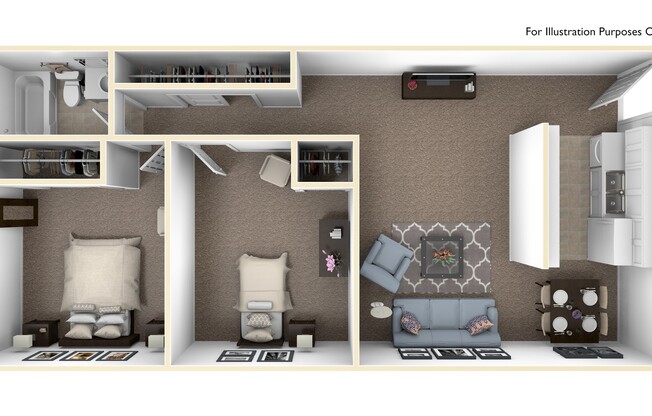 2 beds, 1 bath, 830 sqft, $1,000, Unit 600-3C