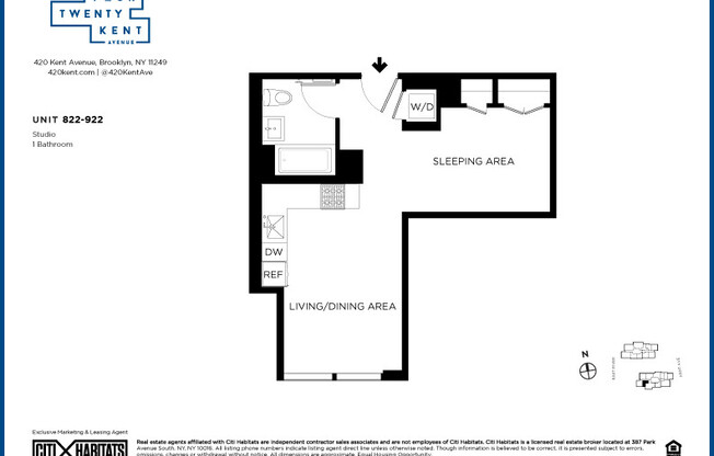 Studio, 1 bath, $3,712, Unit 822