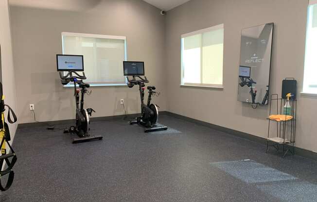 24 hour fitness center with yoga and spin studio at the northbrook apartments in lincoln nebraska