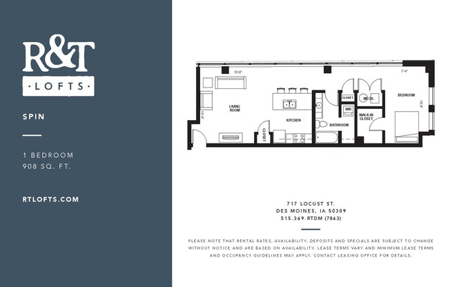 1 bed, 1 bath, 908 sqft, $1,325