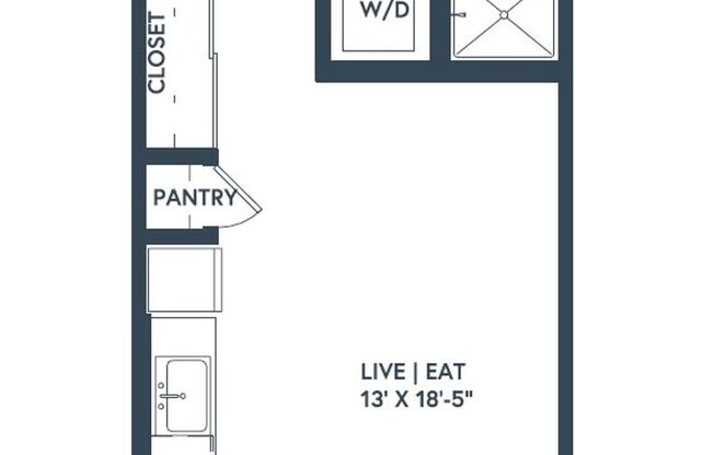 Studio, 1 bath, 370 sqft, $1,845, Unit 109