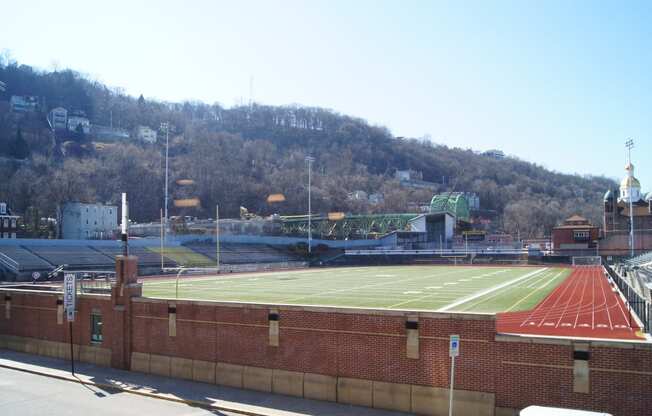 a view of the football field from the roof of a stadium at Residences at South High, Pennsylvania ? 