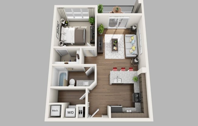 1 bed, 1 bath, 665 sqft, $1,339