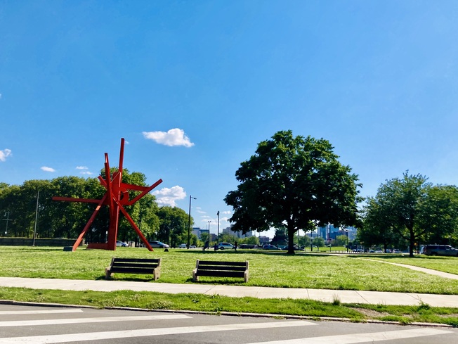 Sculpture in Fairmount near Philly Art Museum