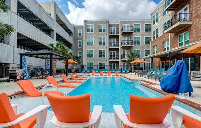 Pool at The Delaneaux Apartments in New Orleans