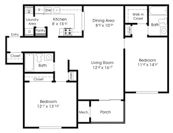 2 beds, 2 baths, 1,065 sqft, $2,004