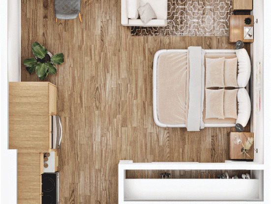 Studio, 1 bath, 555 sqft, $3,175, Unit 143