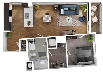 1 bed, 1 bath, 728 sqft, $2,995