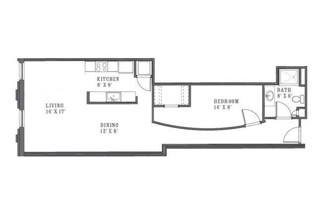 1 bed, 1 bath, 818 sqft, $1,705, Unit Cream City Lofts-502