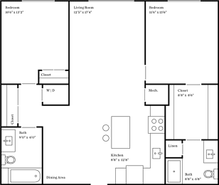 2 beds, 2 baths, 1,038 sqft, $2,447