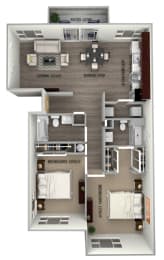 2 beds, 2 baths, 960 sqft, $1,950