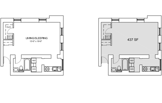 1 bed, 1 bath, 863 sqft, $2,185, Unit A-103