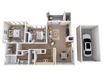 2 beds, 1 bath, 970 sqft, $1,635