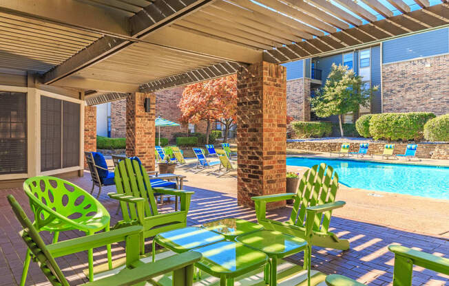 Pool area  at The Summit Apartments in Mesquite, Texas, TX