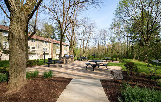 Outdoor Picnic Area & Grilling Stations at The Brook At Columbia, Maryland