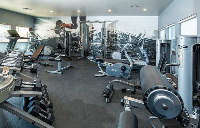 Modern Fitness Center at Four Seasons at Southtowne Apartments, South Jordan, UT, 84095
