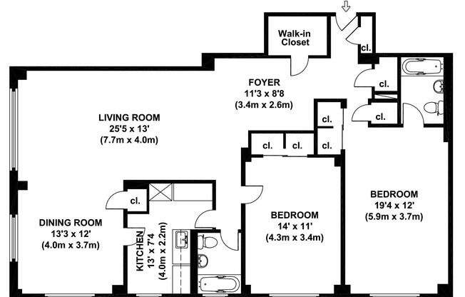 2 beds, 2 baths, 1,466 sqft, $7,000, Unit 15-H