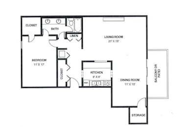 1 bed, 1 bath, 1,145 sqft, $1,237