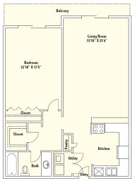 1 bed, 1 bath, 920 sqft, $1,241