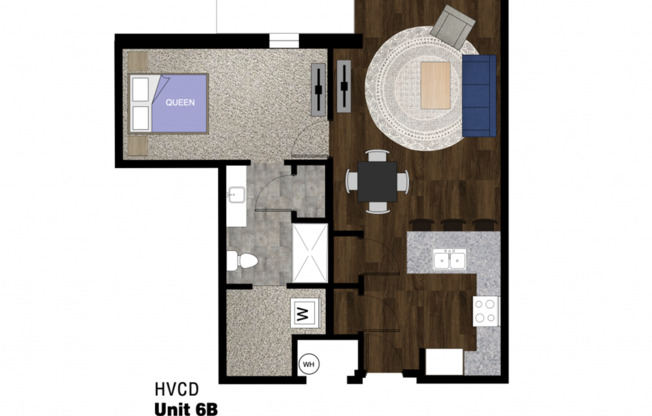 1 bed, 1 bath, 713 sqft, $1,050, Unit 102