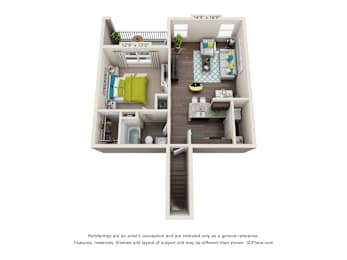 1 bed, 1 bath, 838 sqft, $1,239