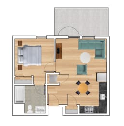 1 bed, 1 bath, 680 sqft, $2,559