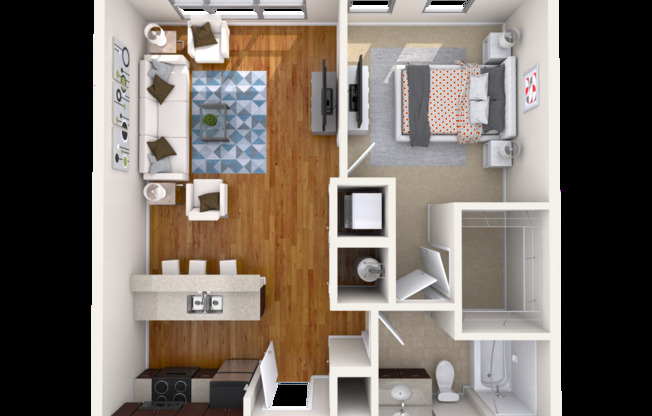 1 bed, 1 bath, 729 sqft, $1,441