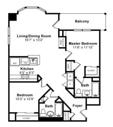 2 beds, 2 baths, 1,152 sqft, $3,896
