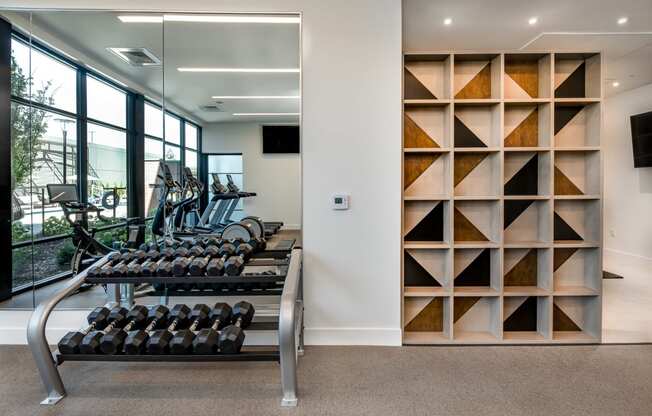 West 38 Apartments Fitness Center with Cubbies