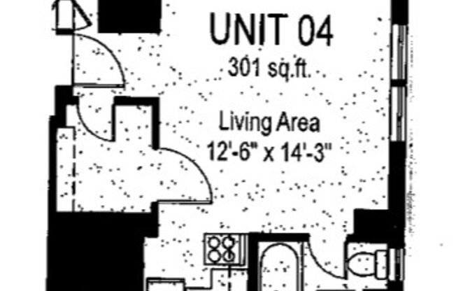 Studio, 1 bath, 301 sqft, $1,350, Unit Wellington 604