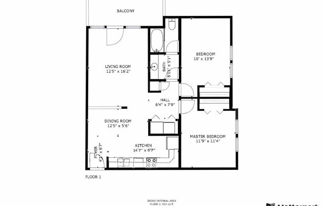 2 beds, 1 bath, 935 sqft, $1,080, Unit 209