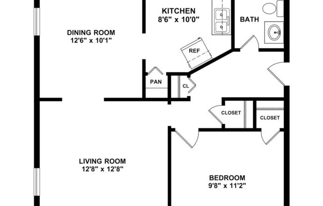 1 bed, 1 bath, 600 sqft, $1,455