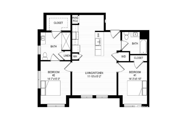 2 beds, 2 baths, 945 sqft, $2,900, Unit 306