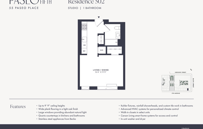 Studio, 1 bath, $3,725, Unit 502