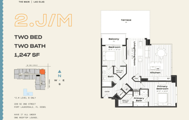 2 beds, 2 baths, 1,247 sqft, $4,400