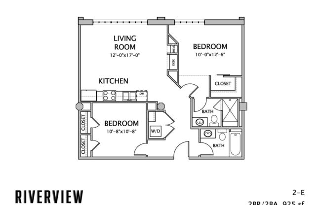 2 beds, 2 baths, 925 sqft, $2,105