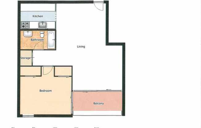 1 bed, 1 bath, 734 sqft, $1,298, Unit 307