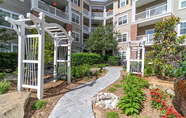 Outdoor Walking Space at Rose Heights Apartments, Raleigh, North Carolina
