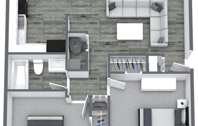 2 beds, 1 bath, 863 sqft, $1,019, Unit CC6015B