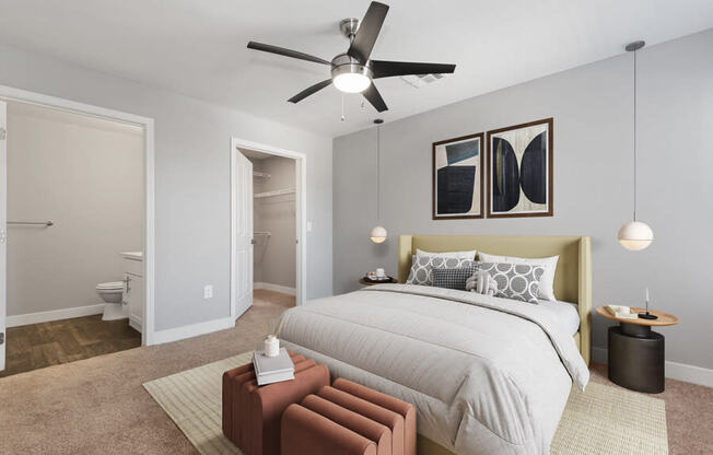Model primary bedroom at Harmony at Surprise, Arizona