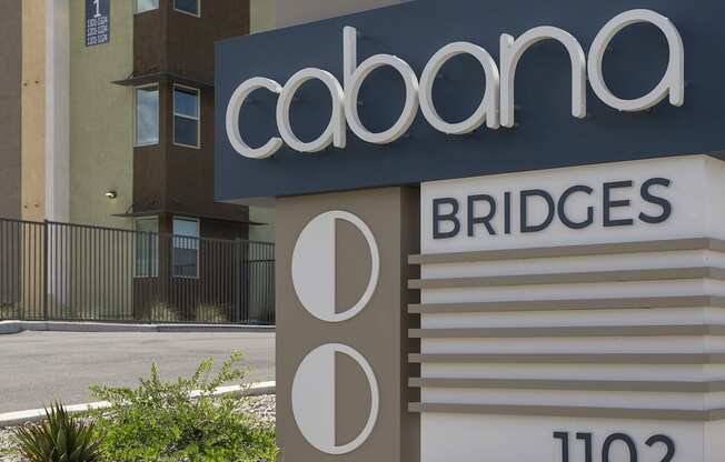 Property Sign at Cabana Bridges Apartments in Tucson Arizona