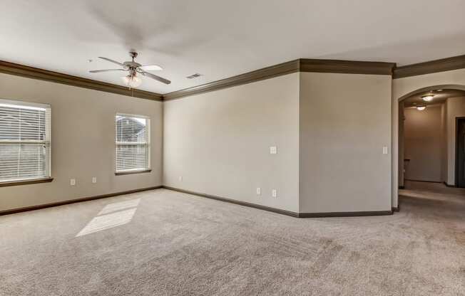 Spacious Living Area with Carpet