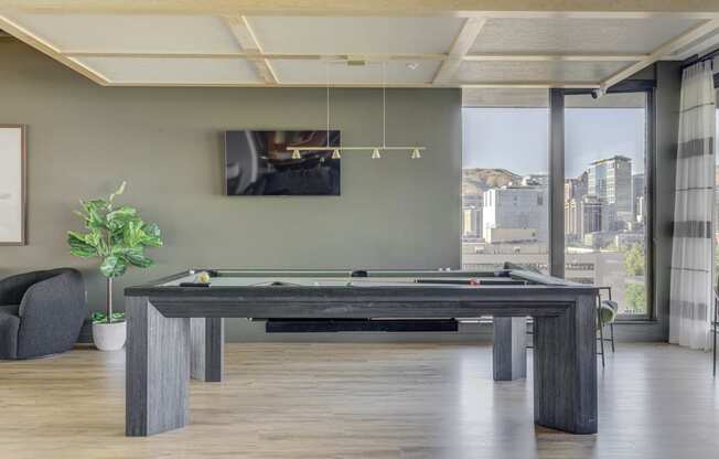 Pool Table near a TV