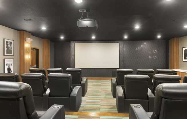 Movie Nights at Nuvelo at Parkside Apartments Theater Room