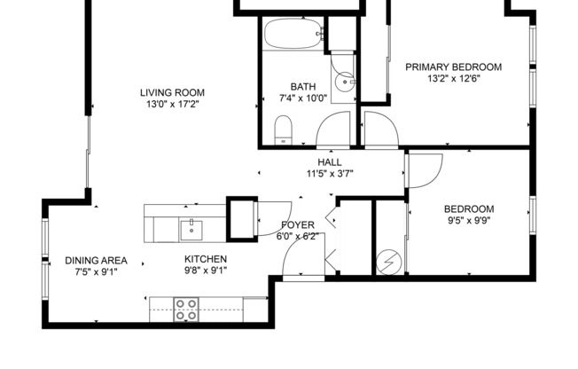 2 beds, 1 bath, 901 sqft, $1,400, Unit 1144-304