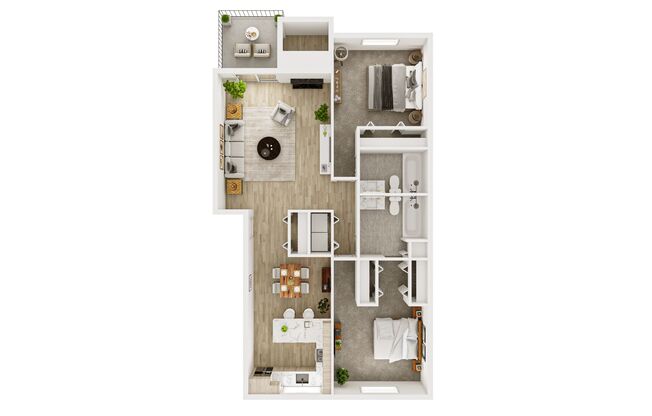 2 beds, 2 baths, 1,056 sqft, $1,950, Unit H-04