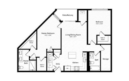2 beds, 2 baths, 1,213 sqft, $2,676