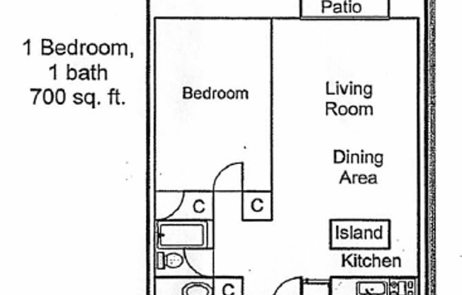 1 bed, 1 bath, 547 sqft, $1,350, Unit 32