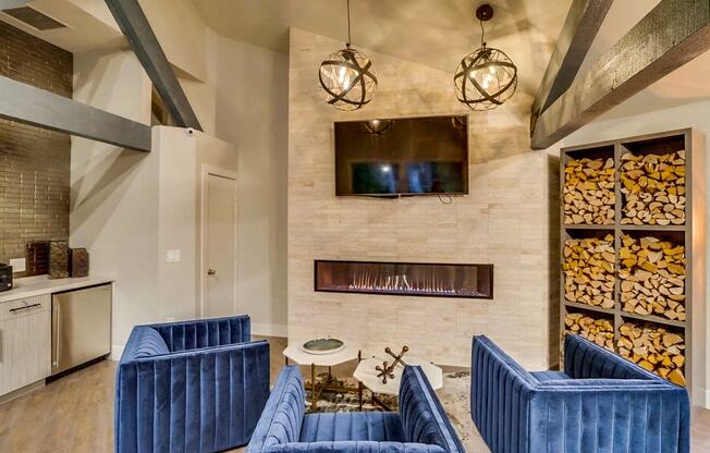 Resident Lounge With Fireplace at The Trails at San Dimas, CA, 91773